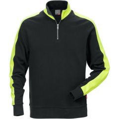 Fristads puuvillainen collegepusero lyhyellä vetoketjulla 7449 RTS