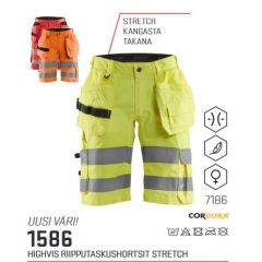 Blåkläder  turva-riipputaskushortsit stretch 1586